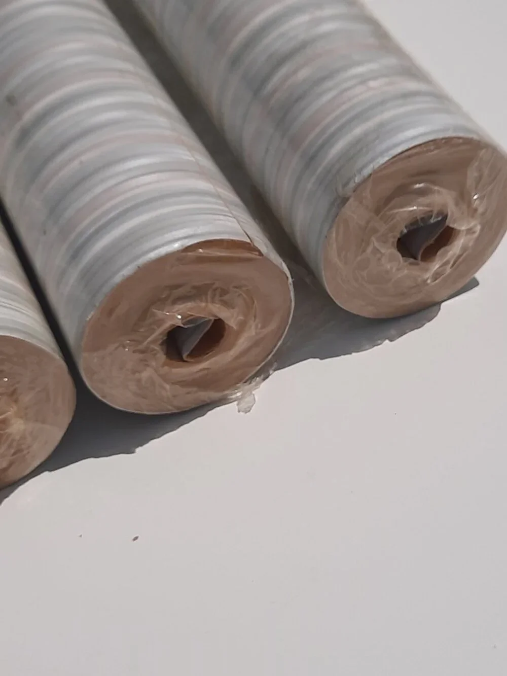 Vtg 3 Rolls Norwall Signature Striped Wallcovering pre-pasted NOS Vinyl